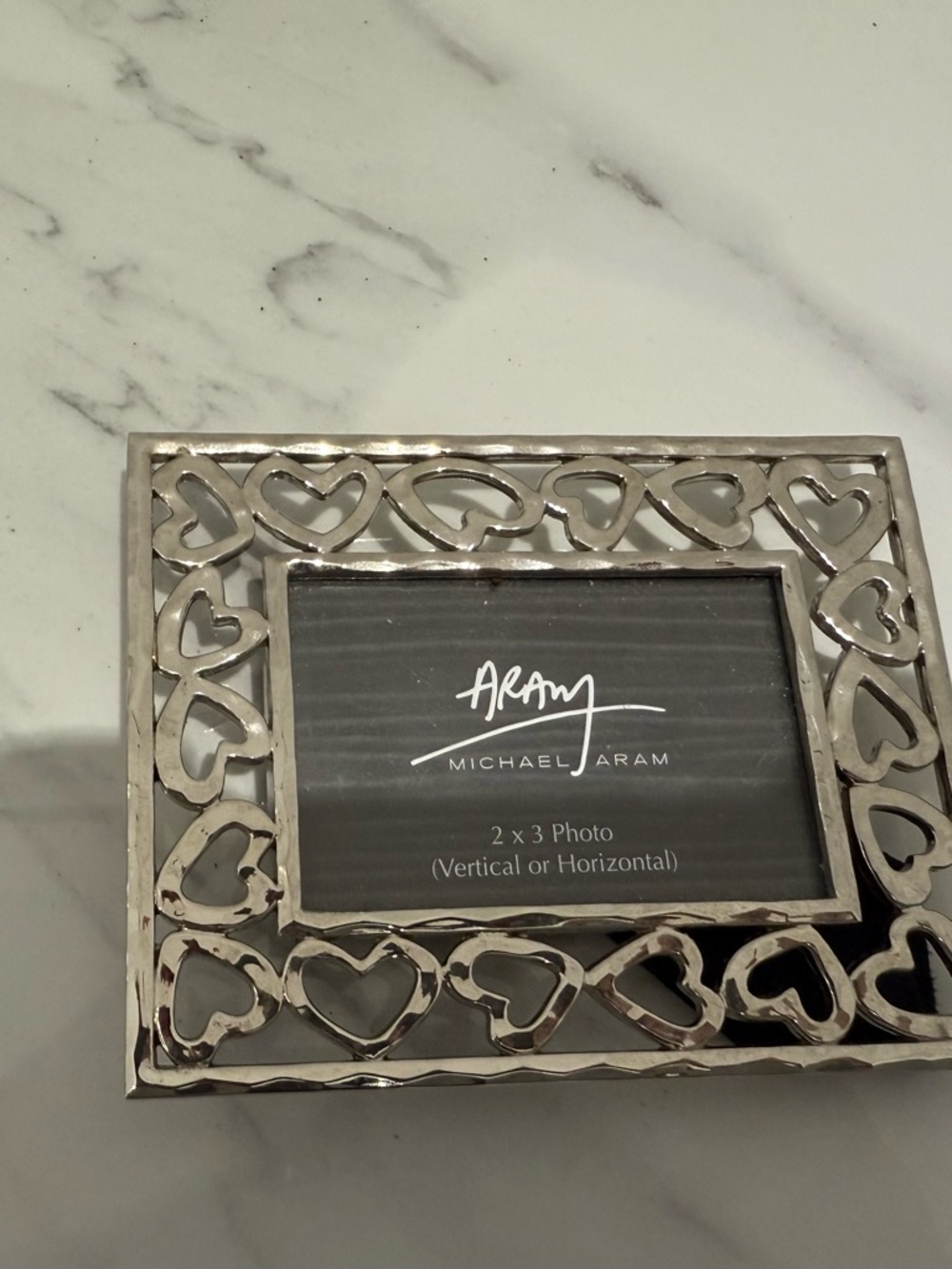 Michael Aram Silver Heart Motif 2x3 Photo Frame